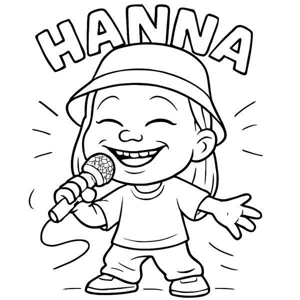 AI ģenerēta karikatūra ar mikrofonu un vārdu